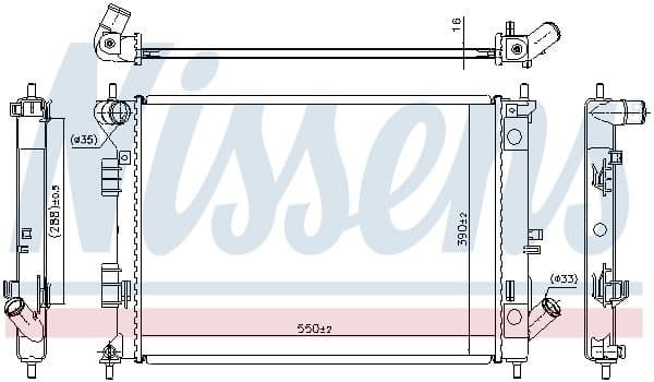 Radiator, engine cooling 67555
