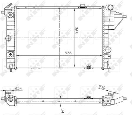 Radiator, engine cooling Economy Class 513508A