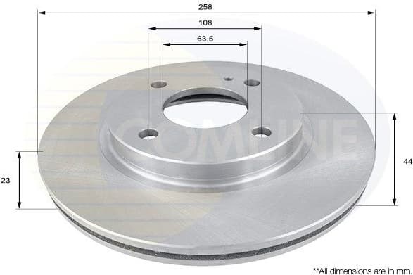Brake disc, 1pcs FRONT ADC1243V