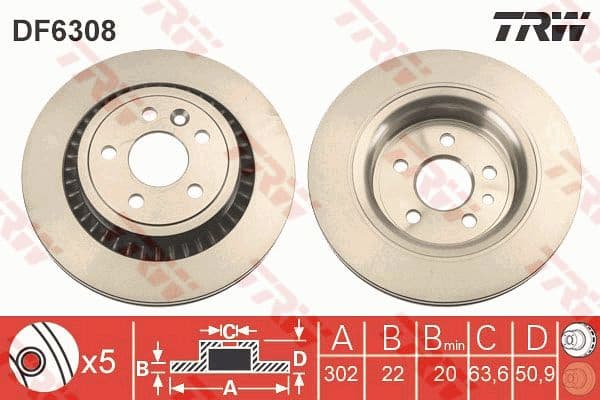 Brake discs kit rear, (2pcs), Top Quality DF6308 - image 4
