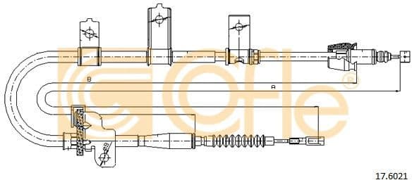 Cable Pull, parking brake 17.6021
