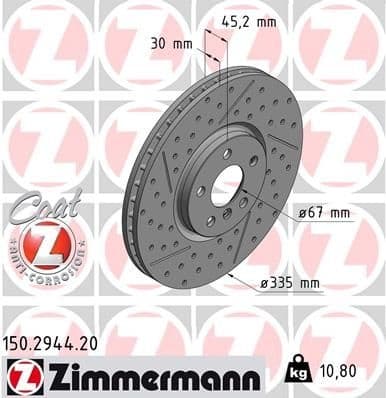 Brake Disc COAT Z 150.2944.20