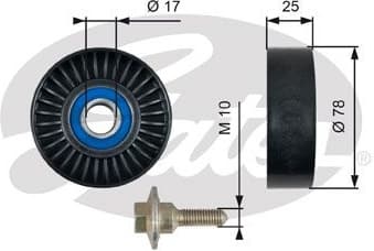 Deflection/Guide Pulley, V-ribbed belt DriveAlign™ T38055