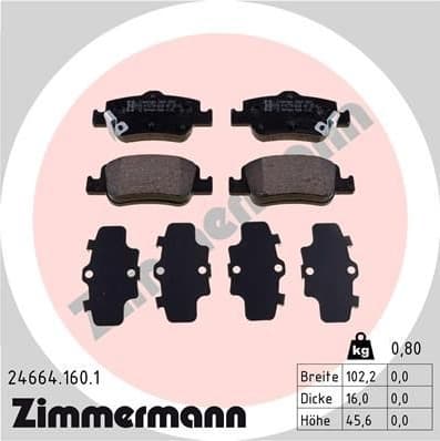 Brake Pad Set, disc brake 24664.160.1