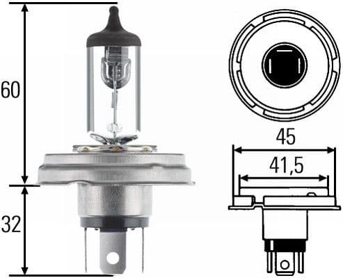 Bulb, headlight STANDARD 8GJ 004 173-121