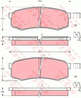 Brake Pad Set, disc brake COTEC GDB3110