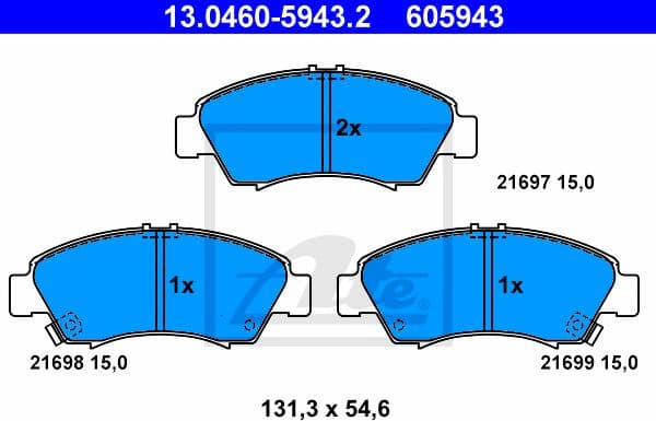 Brake Pad Set, disc brake 13.0460-5943.2 - image 2
