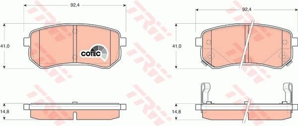 Brake Pad Set, disc brake COTEC GDB3370