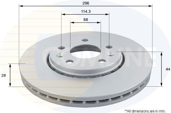 Brake disc, 1pcs FRONT ADC1163V - image 2