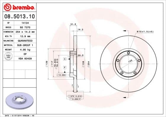 Brake Disc PRIME LINE 08.5013.10