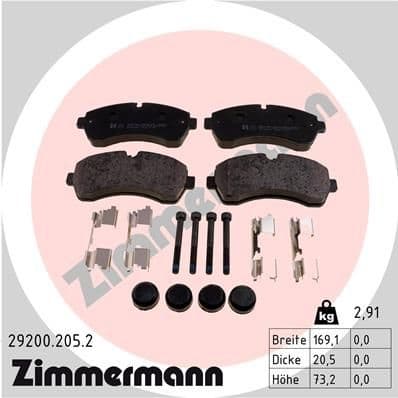 Brake Pad Set, disc brake 29200.205.2