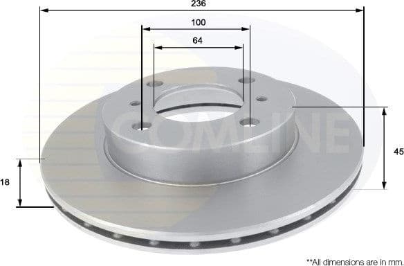 Brake disc, 1pcs FRONT ADC0328V - image 2