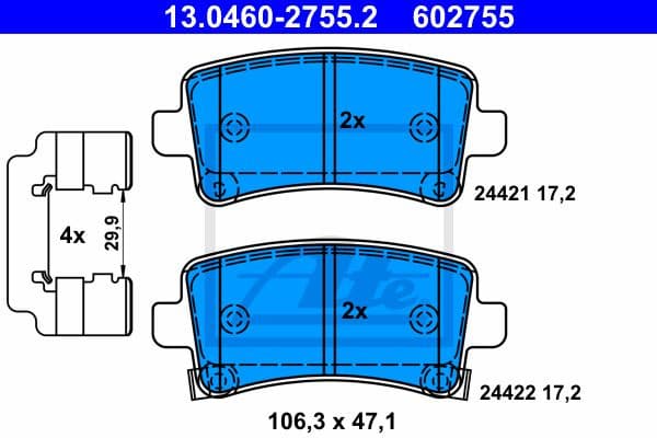 Brake Pad Set, disc brake 13.0460-2755.2 - image 2