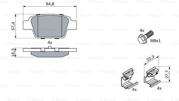 Brake Pad Set, disc brake 0986494030 - image 7