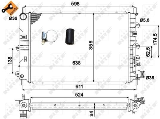 Radiator, engine cooling EASY FIT 514436