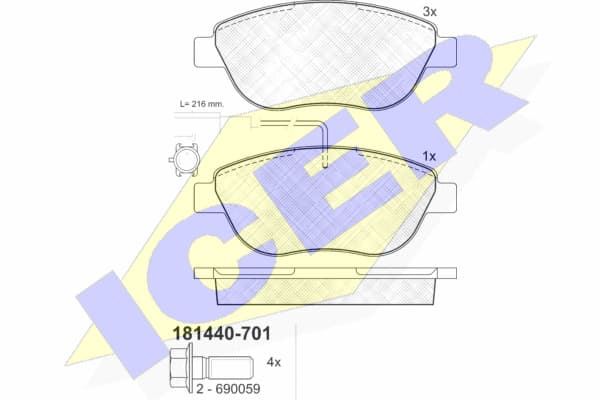 Brake pads front 181440701 - image 2
