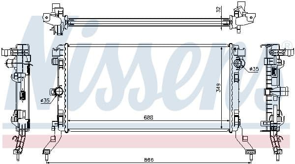 Radiator, engine cooling 637603