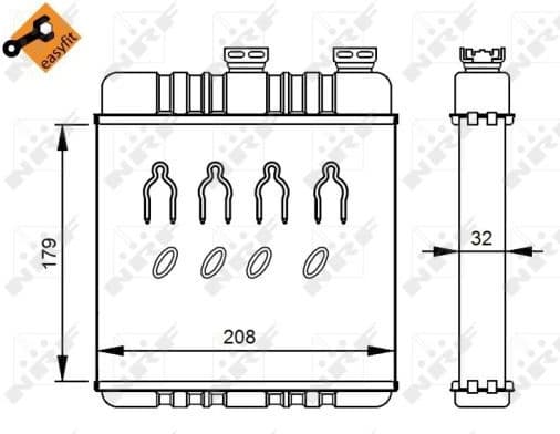 Heat Exchanger, interior heating EASY FIT 54279
