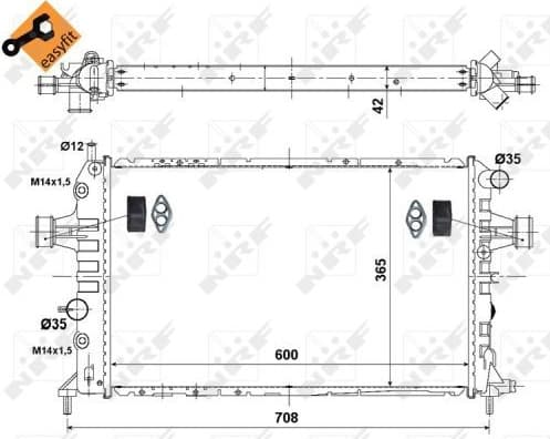 Radiator, engine cooling EASY FIT 55351
