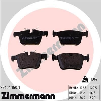 Brake Pad Set, disc brake 22141.160.1