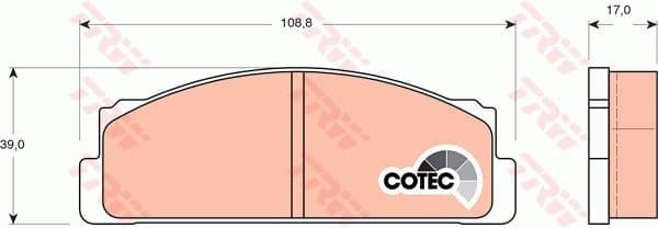 Brake Pad Set, disc brake COTEC GDB106