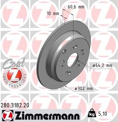 Brake Disc COAT Z 280.3182.20