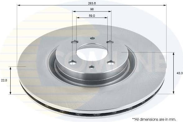 Brake disc, 1pcs FRONT ADC1811V - image 2