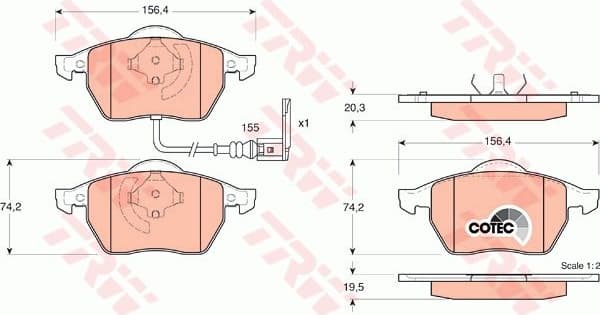 Brake pads front, Top Quality GDB1403