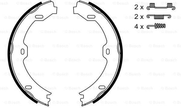 Brake Shoe Set, parking brake 0986487666