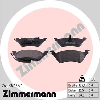 Brake Pad Set, disc brake 24036.165.1