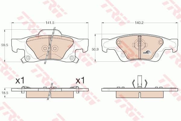 Brake pads rear, Top Quality GDB4448