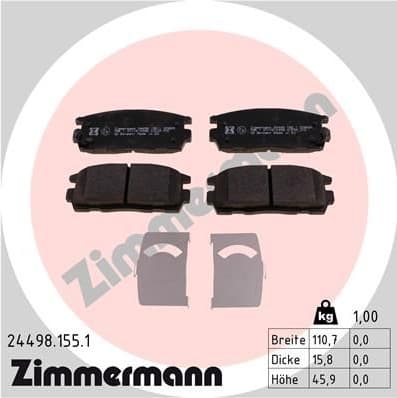 Brake Pad Set, disc brake 24498.155.1