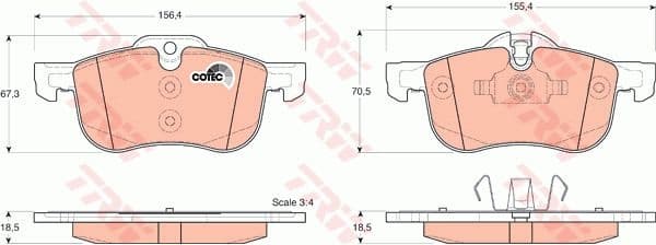 Brake Pad Set, disc brake COTEC GDB1374