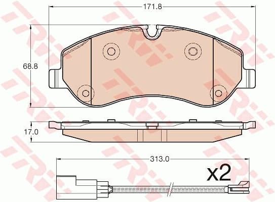 Brake pads front, Top Quality GDB1967