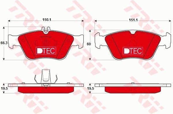 Brake Pad Set, disc brake DTEC COTEC GDB1205DTE