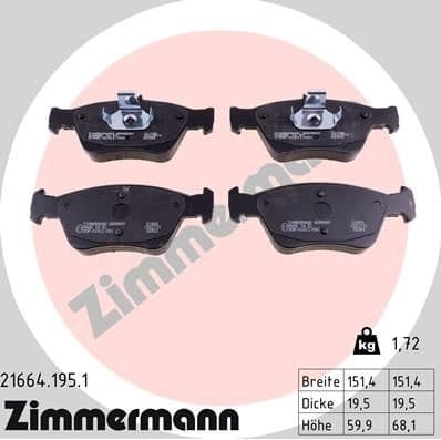 Brake Pad Set, disc brake 21664.195.1