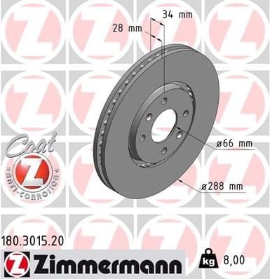 Brake Disc COAT Z 180.3015.20