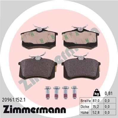 Brake Pad Set, disc brake 20961.152.1