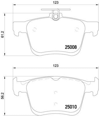 Brake pads rear, Top Quality P85125
