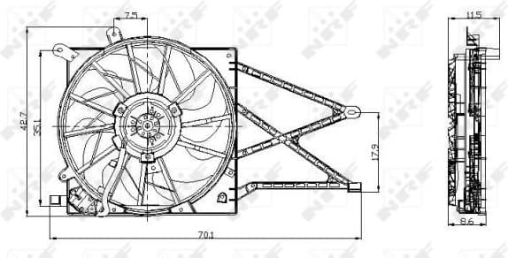 Fan, engine cooling 47015