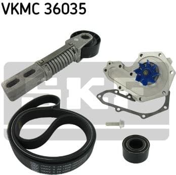 Water Pump + V-ribbed Belt Kit VKMC 36035