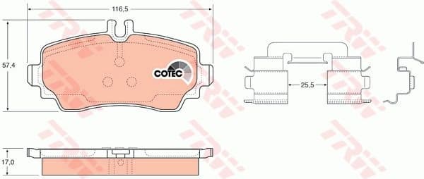 Brake Pad Set, disc brake COTEC GDB1293