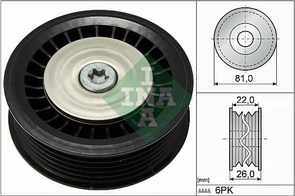 Deflection/Guide Pulley, V-ribbed belt 532067810