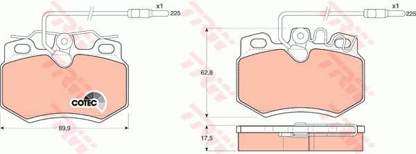 Brake Pad Set, disc brake COTEC GDB808