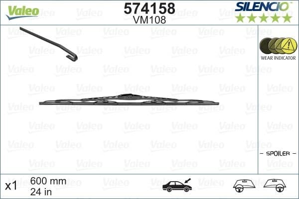 Wiper Blade SILENCIO CONVENTIONAL SINGLE 574158