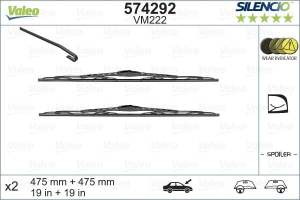 Wiper Blade SILENCIO CONVENTIONAL SET 574292