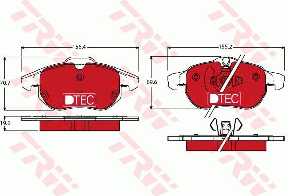 Brake Pad Set, disc brake DTEC COTEC GDB1613DTE