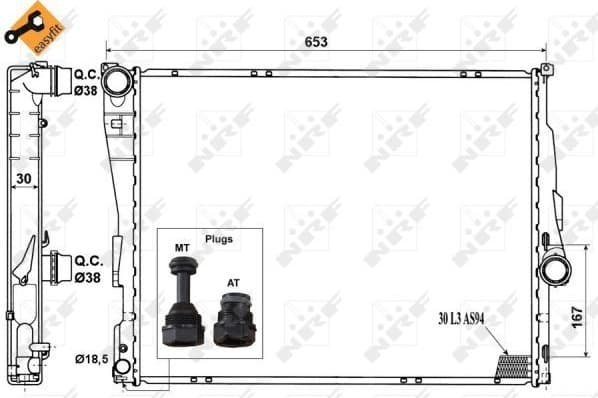 Radiator, engine cooling EASY FIT 51580