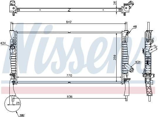 Radiator, engine cooling 69226