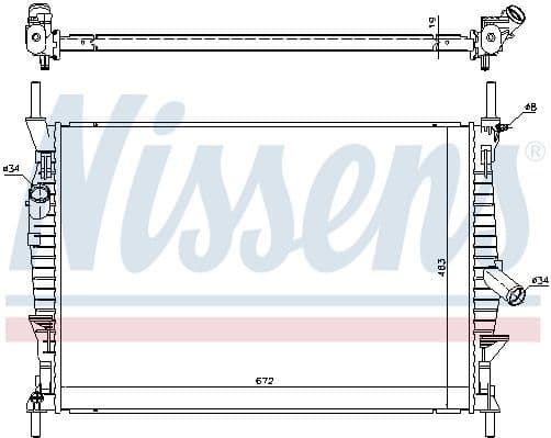 Radiator, engine cooling 69240
